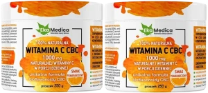 2 x EkaMedica Witamina C+B+C POMARAŃCZ 250 g – Odporność Antyoksydacja Energia