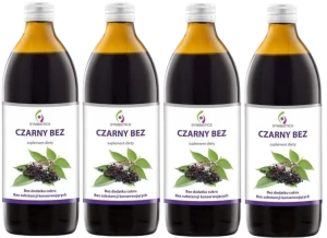 4 x EkaMedica Symbiotics Czarny Bez 1000 ml – Odporność Antyoksydacja Drogi Oddechowe