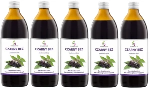 5 x EkaMedica Symbiotics Czarny Bez 1000 ml – Odporność Antyoksydacja Drogi Oddechowe