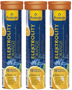 3 x Salvum Protego Elektrolity Orange 20 tabletek musujących – Elektrolity Nawodnienie Minerały