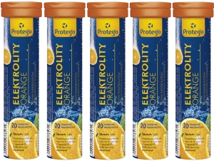 5 x Salvum Protego Elektrolity Orange 20 tabletek musujących – Elektrolity Nawodnienie Minerały