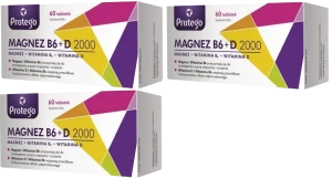3 x Salvum Protego Magnez B6+D3 2000 30 kapsułek – Magnez Mięśnie Odporność