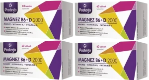 4 x Salvum Protego Magnez B6+D3 2000 30 kapsułek – Magnez Mięśnie Odporność