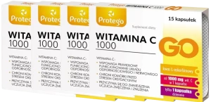 4 x Salvum Protego Witamina C 1000 GO 20 tabletek musujących – Odporność Antyoksydacja Witamina C