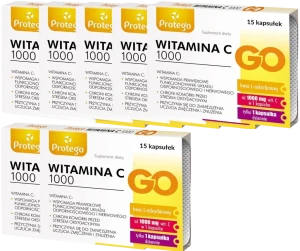 7 x Salvum Protego Witamina C 1000 GO 20 tabletek musujących – Odporność Antyoksydacja Witamina C