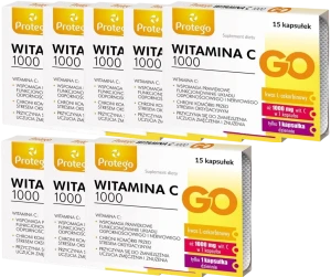 8 x Salvum Protego Witamina C 1000 GO 20 tabletek musujących – Odporność Antyoksydacja Witamina C