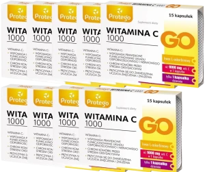 9 x Salvum Protego Witamina C 1000 GO 20 tabletek musujących – Odporność Antyoksydacja Witamina C
