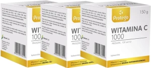 3 x Salvum Protego Witamina C 1000 Proszek 250 g – Odporność Antyoksydacja Witamina C