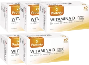 5 x Salvum Protego Witamina D 1000 60 kapsułek – Odporność Kości Mięśnie