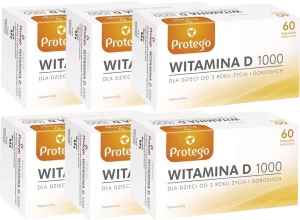 6 x Salvum Protego Witamina D 1000 60 kapsułek – Odporność Kości Mięśnie