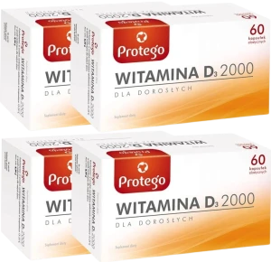 4 x Salvum Protego Witamina D 2000 60 kapsułek – Odporność Kości Mięśnie