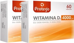 2 x Salvum Protego Witamina D 4000 60 kapsułek – Odporność Kości Mięśnie