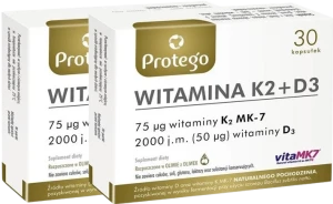 2 x Salvum Protego Witamina K2+D3 30 kapsułek – Kości Wapń Odporność