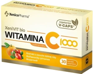 Xenico XeniVIT Bio Witamina C 1000 30 kapsułek Vcaps® - Odporność Układ Nerwowy Skóra Kości