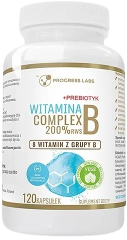 Witamian B Complex 200% 120 kapsułek, Progress Labs.webp