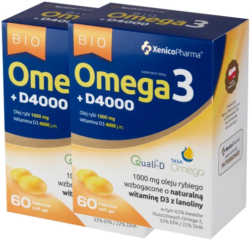 2 x Bio Omega3 D4000, 60 kaps. softgel, Xenico.webp