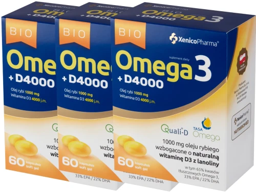 3 x Bio Omega3 D4000, 60 kaps. softgel, Xenico.webp