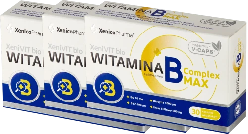 3 x XeniVIT Witamina B Complex MAX, 30 kaps. Vcaps®, Xenico.webp