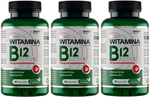 3 x XeniVIT Witamina B12 Active, 90 kaps. Vcaps®, Xenico.webp