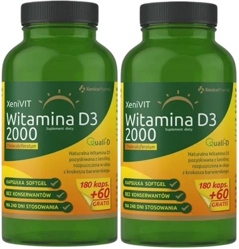 2 x XeniVIT Witamina D 2000, 240 kaps. softgel, Xenico.webp
