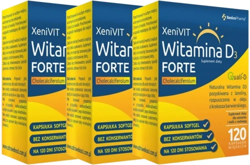 3 x XeniVIT Witamina D Forte, 120 kaps. softgel, Xenico.webp