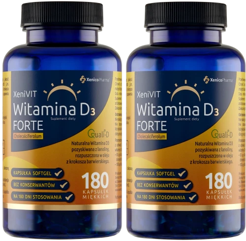 2 x XeniVIT Witamina D Forte, 180 kaps. softgel, Xenico.webp