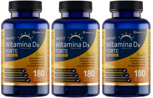 3 x XeniVIT Witamina D Forte, 180 kaps. softgel, Xenico.webp