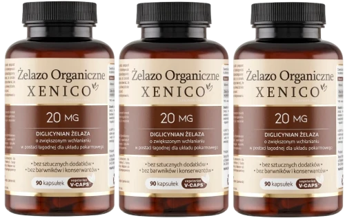 3 x Żelazo Organiczne 90 kapsułek, Xenico.webp