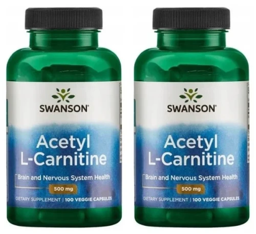 Zestaw 2x Acetyl L-Carnitine - Acetyl L-Karnityna 500mg 100vcaps, Swanson.webp