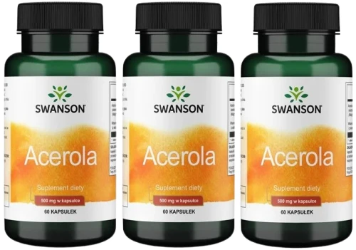 3 x Acerola 500mg 60caps, Swanson.webp