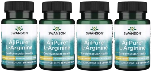 4 x AjiPure L-Arginina L-Arginine 500mg 60kaps, Swanson.webp