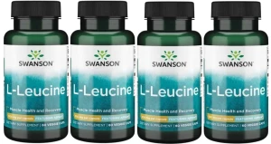 4 x AjiPure L-leucyna L-Leucine 500mg 60 kaps, Swanson