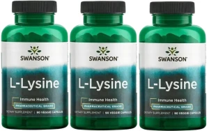 3 x AjiPure L-Lizyna L-Lysine 500mg 90kaps, Swanson
