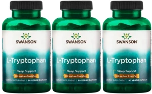3 x AjiPure L-Tryptophan L-Tryptofan 500mg 90caps, Swanson