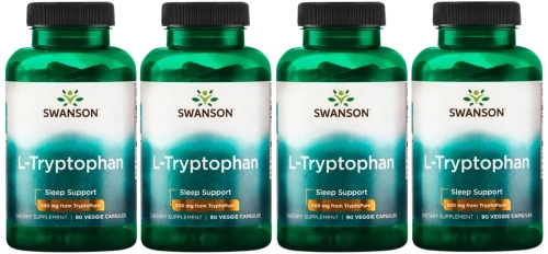 4 x AjiPure L-Tryptophan L-Tryptofan 500mg 90caps, Swanson.webp