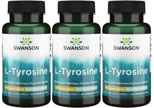 3 x AjiPure L-Tyrozyna L-Tyrosine 500mg 60kaps, Swanson.webp