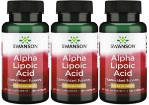 3 x Kwas Alfa Liponowy - Alpa Lipoic Acid 100mg 120 kaps, Swanson