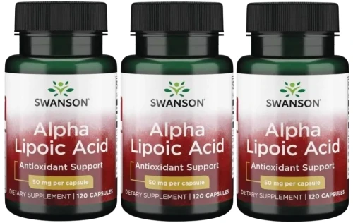 3 x Alpa Lipoic Acid - Kwas Alfa Liponowy 50mg 120kaps, Swanson.webp