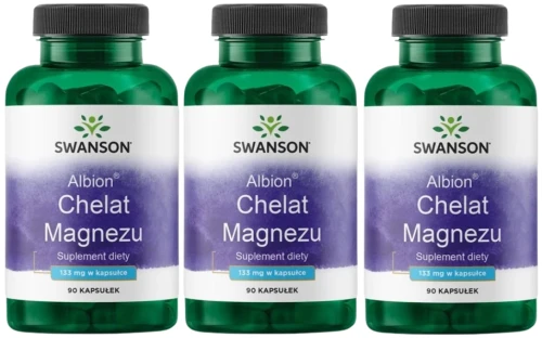 3 x Albion Chelat Magnezu 133mg 90 kaps, Swanson.webp
