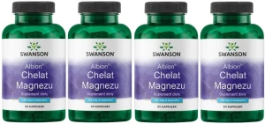 4 x Albion Chelat Magnezu 133mg 90 kaps, Swanson