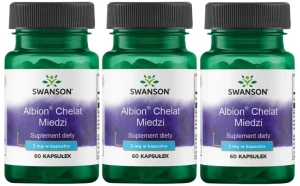 3 x Albion Chelat Miedzi 2mg 60 kaps, Swanson