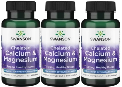 3 x Chelated Calcium &amp; Magnesium - Chelat Wapnia i Magnezu 60 kaps, Swanson.webp