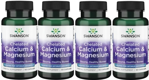 4 x Chelated Calcium &amp; Magnesium - Chelat Wapnia i Magnezu 60 kaps, Swanson.webp