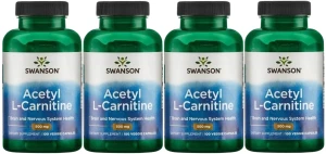 4 x Acetyl L-Carnitine - Acetyl L-Karnityna 500mg 100vcaps, Swanson