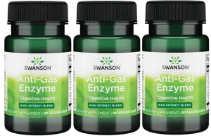 3 x Anti-Gas Enzyme 90 kaps, Swanson