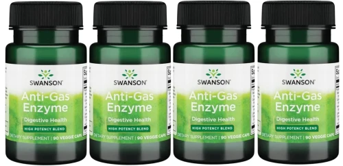 4 x Anti-Gas Enzyme 90 kaps, Swanson.webp