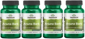 4 x Arjuna Bark 500mg 60 vcaps, Swanson