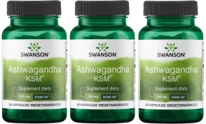 3 x Ashwagandha KSM-66 250mg 60 kaps, Swanson