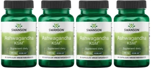4 x Ashwagandha KSM-66 250mg 60 kaps, Swanson
