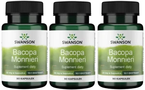 3 x Bacopa Monnieri 10:1 extract 90 kaps, Swanson